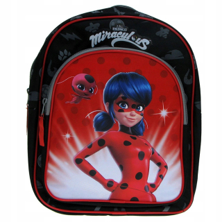 Zázračný jednokomorový batoh do škôlky: Ladybug and Cat Noir Vadobag pre dievčatá, čierny, Odtiene červenej